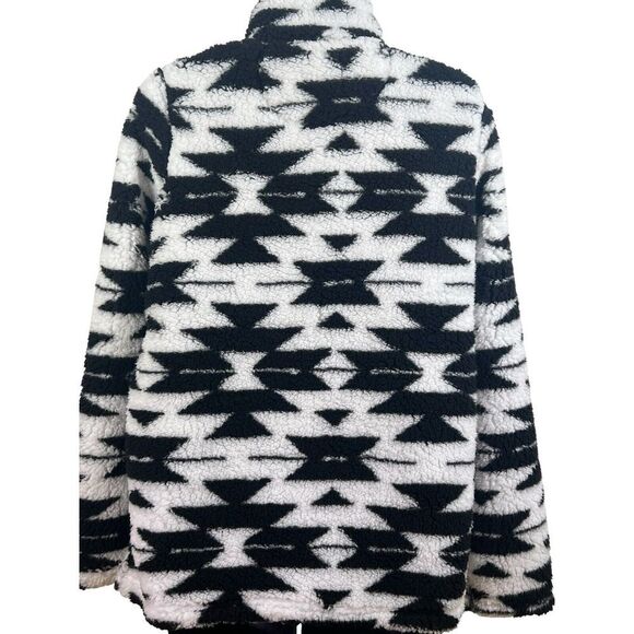 Roper Womens Black/White Polyester Polar Fleece Aztec Sweater sz M - Picture 4 of 6